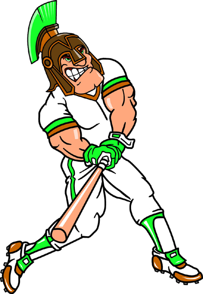 Spartan baseball player team mascot color vinyl sports sticker. Make it yours! Spartan Baseball